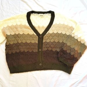 Knitted Oversized Cropped Cardigan